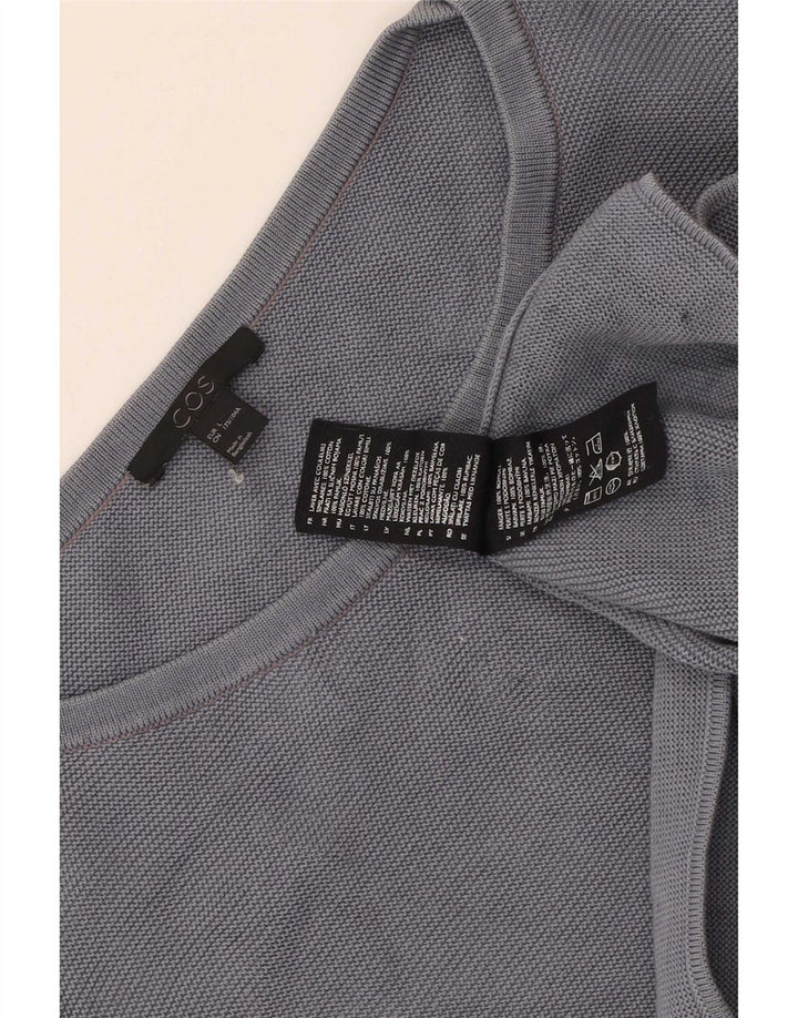 Cos Top da donna manica 3/4 UK 16 grande cotone grigio