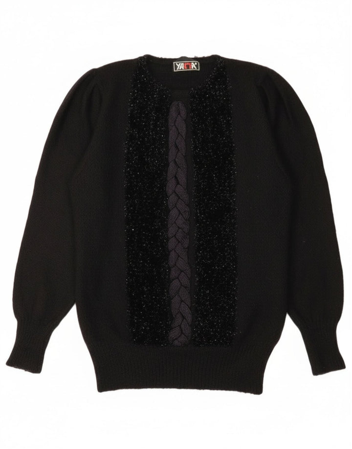 Maglione girocollo da donna vintage IT 44 medio nero