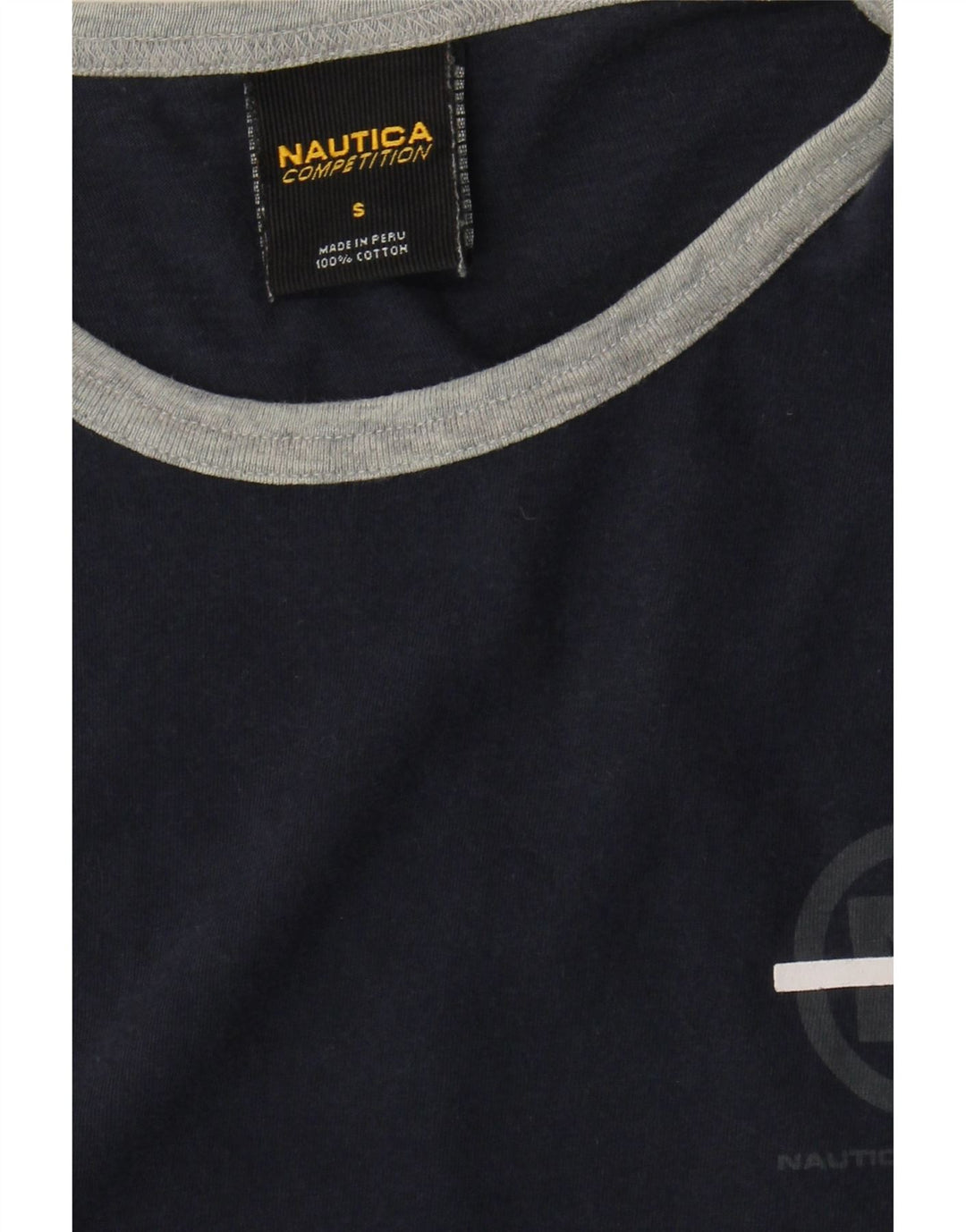 Canottiera grafica da uomo Nautica piccola in cotone blu navy