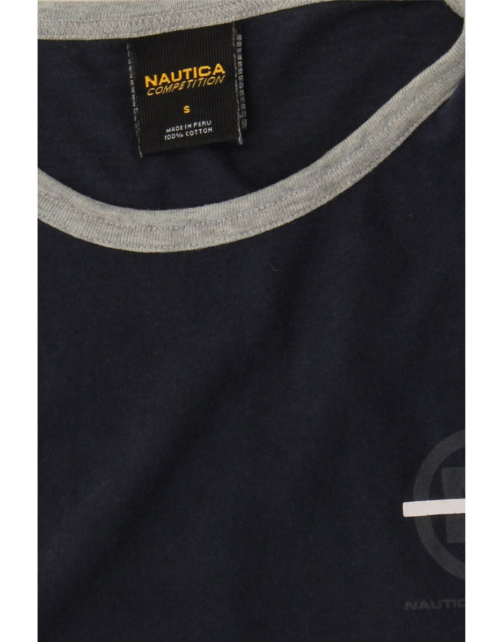 Canottiera grafica da uomo Nautica piccola in cotone blu navy