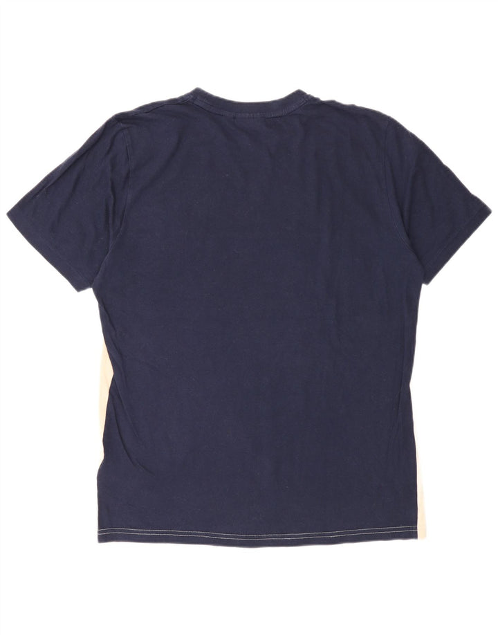 T-shirt Fila da uomo Top Small in cotone color block blu navy
