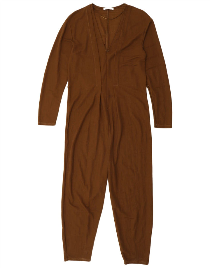 Tuta da Donna a Maniche Lunghe ZARA UK 10 Small Marrone Viscosa