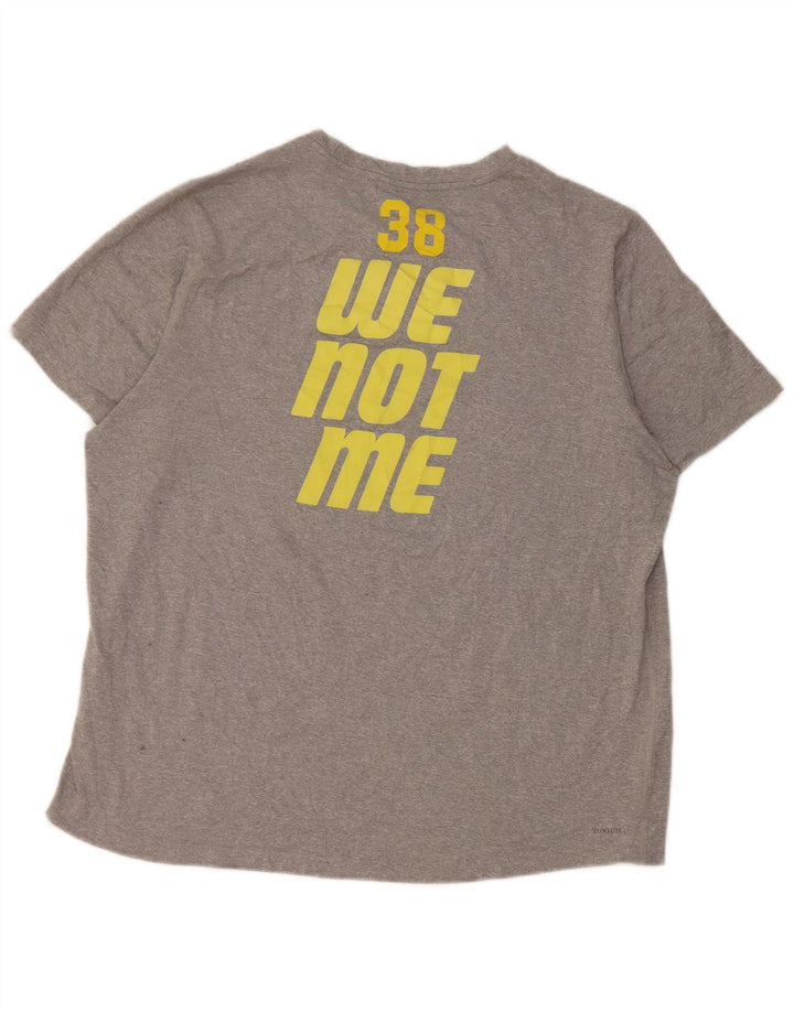 T-shirt grafica Adidas da uomo Limestone Saints Top grande in poliestere grigio