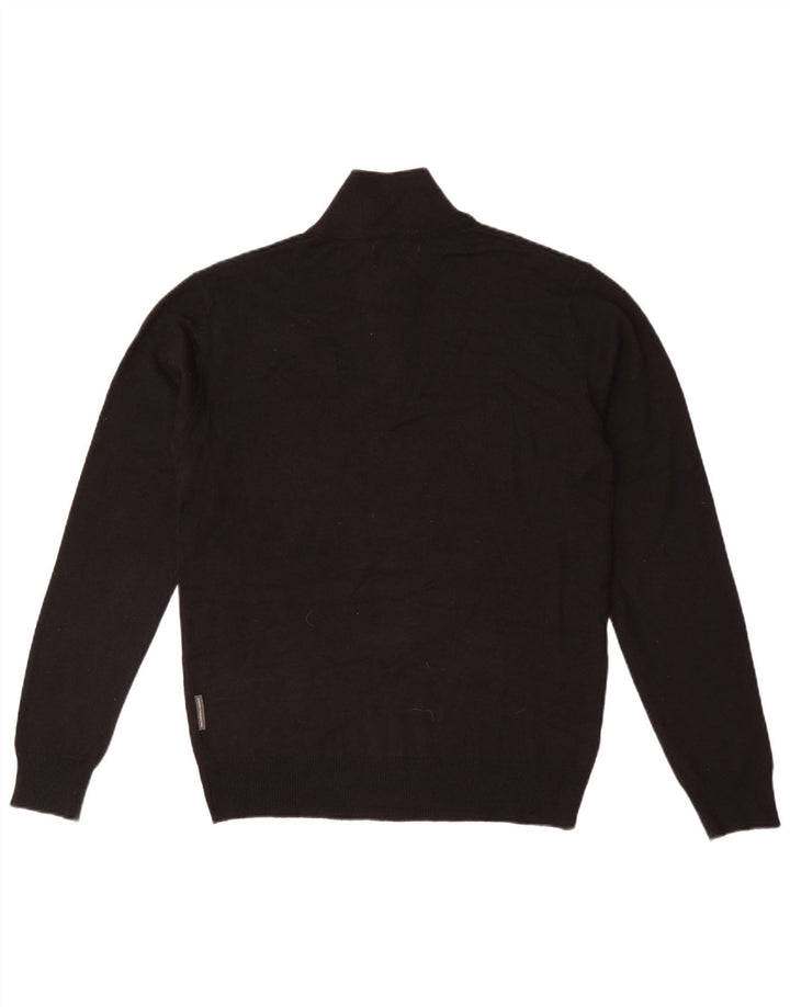 French Connection Maglione da uomo con vestibilità regolare e collo con zip, colore nero medio