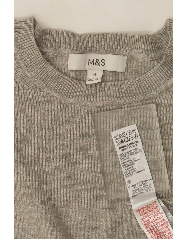 Marks & Spencer Top da donna a maniche lunghe UK 12 Viscosa grigio medio