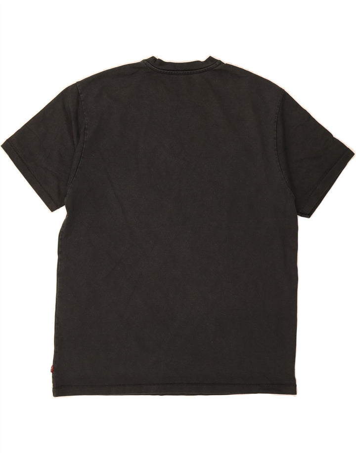 LEVI'S Mens Relaxed Fit Graphic T-Shirt Top Medium Black Cotton Vintage Levi's and Second-Hand Levi's from Messina Hembry 