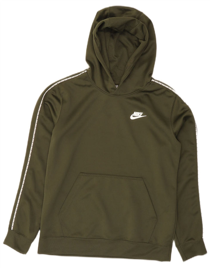 Felpa con cappuccio da ragazzo Nike 12-13 anni Large in poliestere kaki