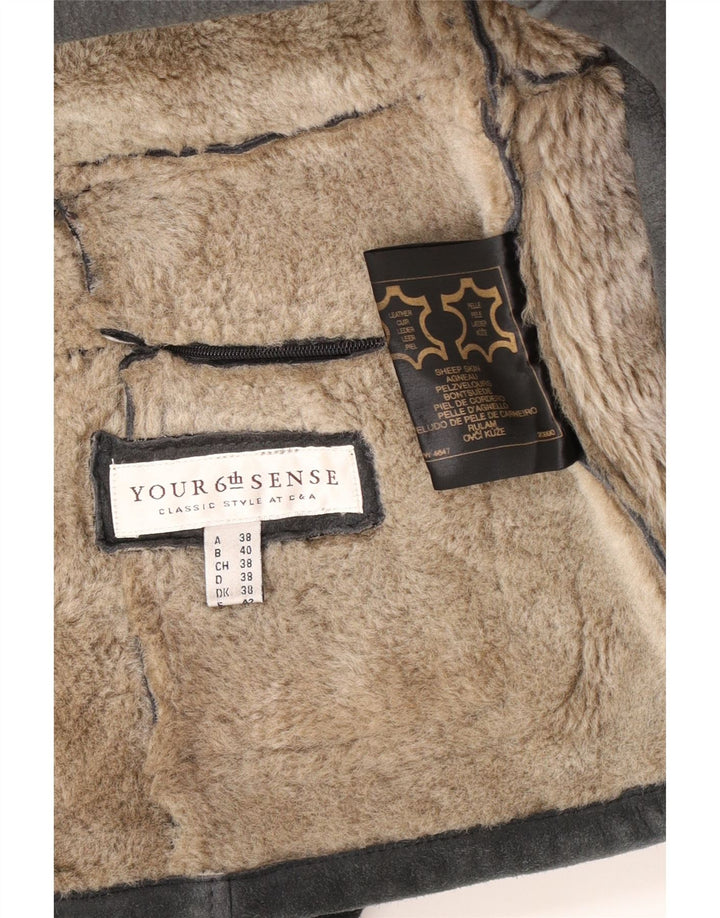 Il tuo giubbotto in shearling da donna Sixth Sense UK 18 XL in pelle grigia