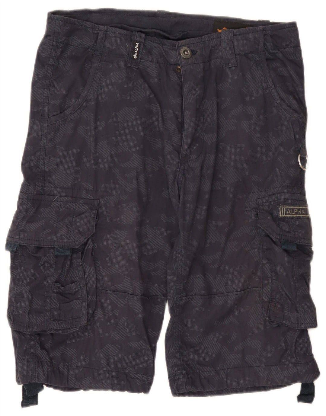Pantaloncini cargo da uomo Alpha Industries W31 cotone mimetico medio blu navy
