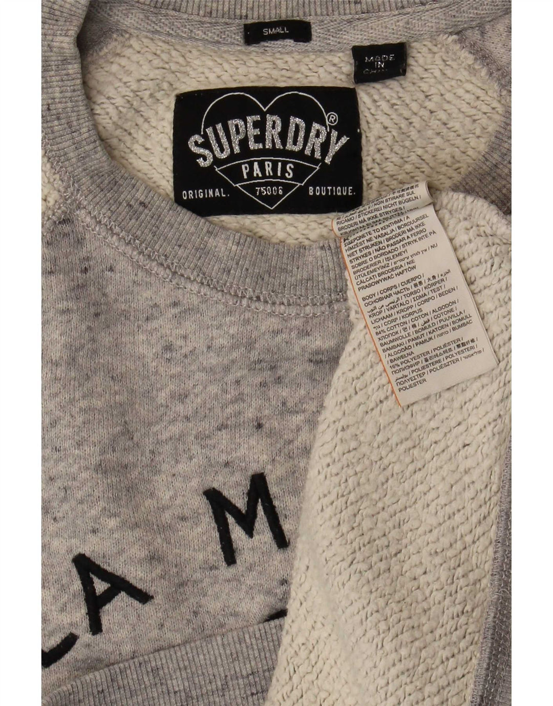 Felpa grafica da donna Superdry Jumper UK 10 Small Grey Colourblock