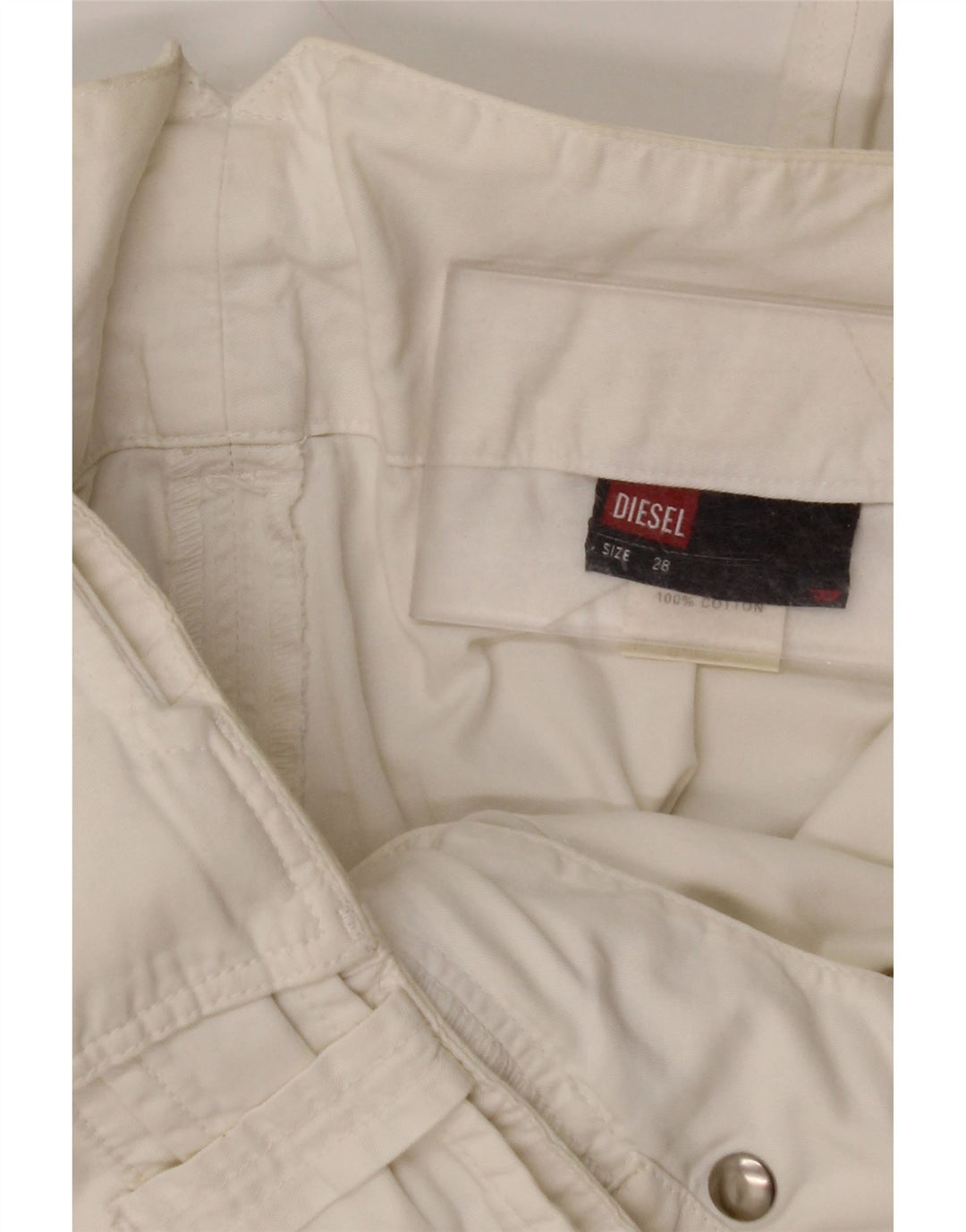 Pantaloni chino larghi da donna DIESEL W28 L31 cotone bianco