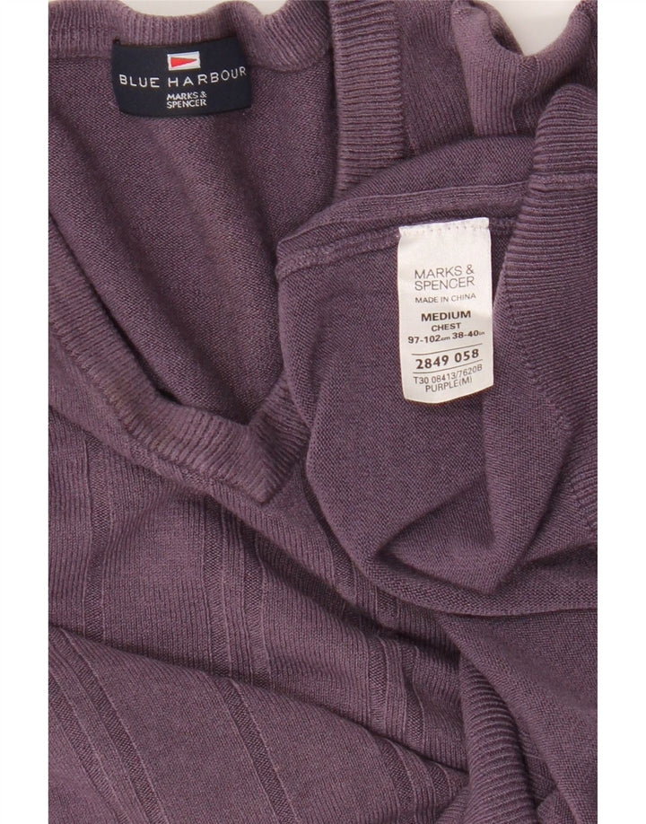 Maglione maglione con scollo a V da donna Marks & Spencer UK 14 Viola medio