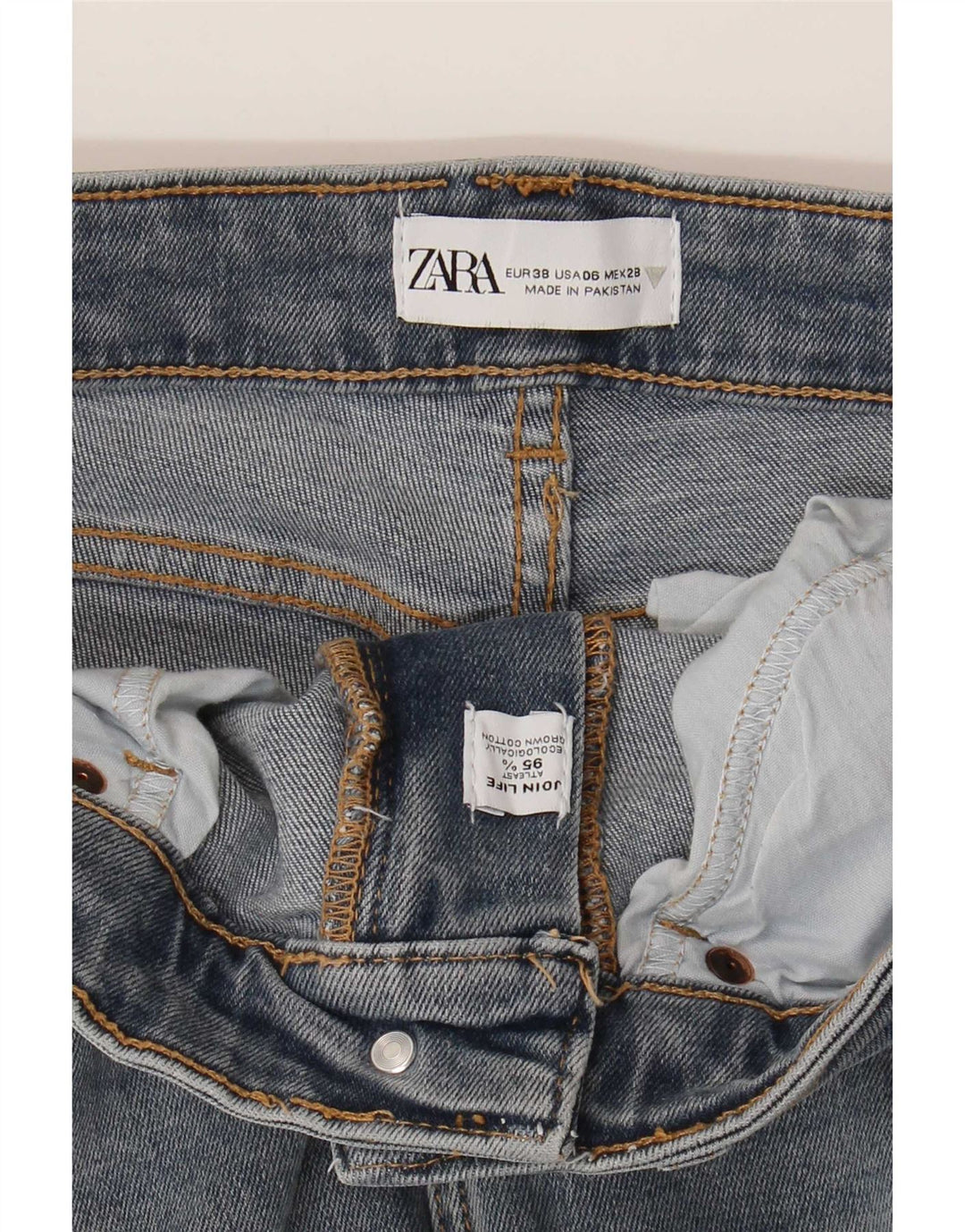 Jeans corti da donna Zara EU 38 piccoli W28 L26 cotone blu