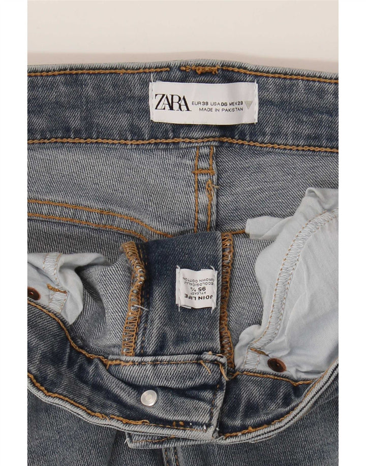 Jeans corti da donna Zara EU 38 piccoli W28 L26 cotone blu