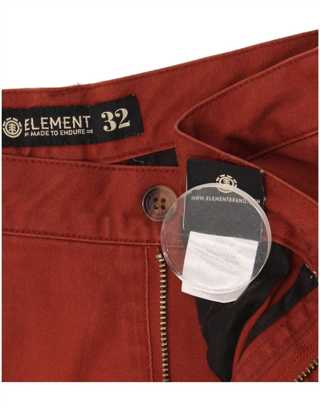 Pantaloncini chino da uomo Element W32 poliestere marrone medio