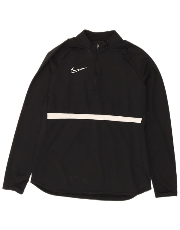 Felpa da donna Dri Fit Nike Maglione UK 14 Medium Black Colourblock