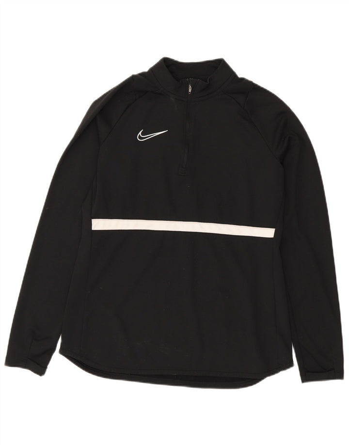 Felpa da donna Dri Fit Nike Maglione UK 14 Medium Black Colourblock