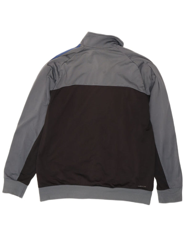 Giacca da tuta da uomo Adidas UK 44/46 Large Grigio Colourblock Poliestere