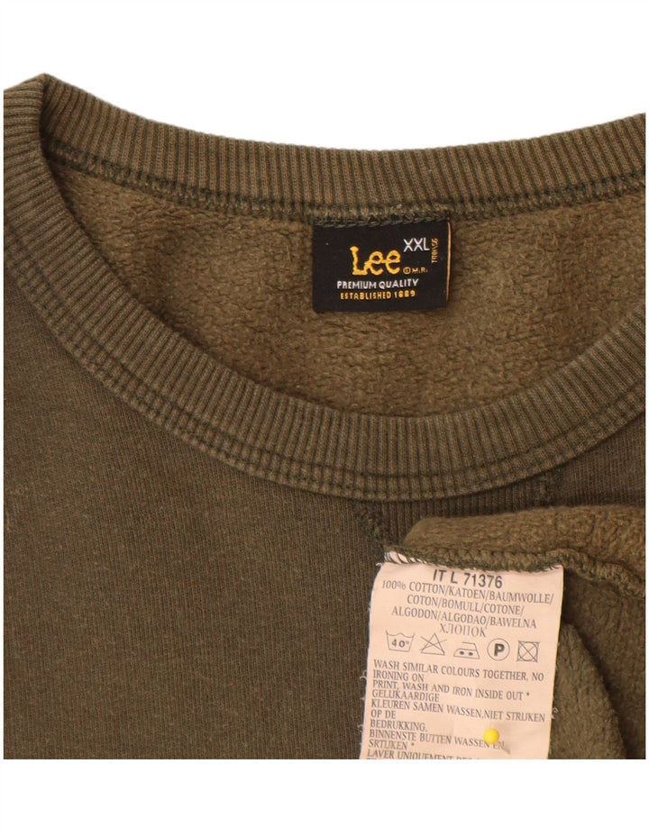 Felpa grafica da uomo Lee, maglione 2XL, cotone kaki