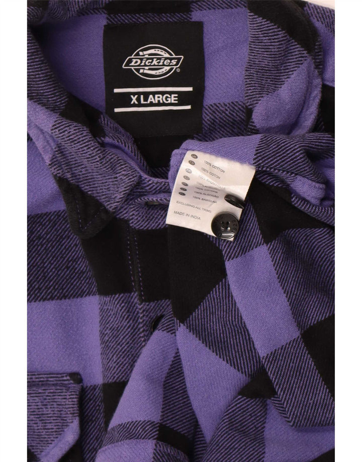 Dickies Camicia in flanella da uomo XL in cotone a quadri viola