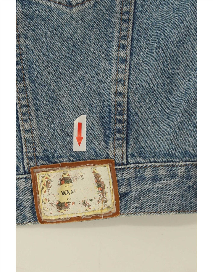 Giacca in denim corto da donna Wampum UK 16 grande cotone blu
