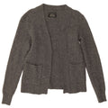 Maglione cardigan aperto da donna All Saints UK 10 piccolo lana d'agnello grigia
