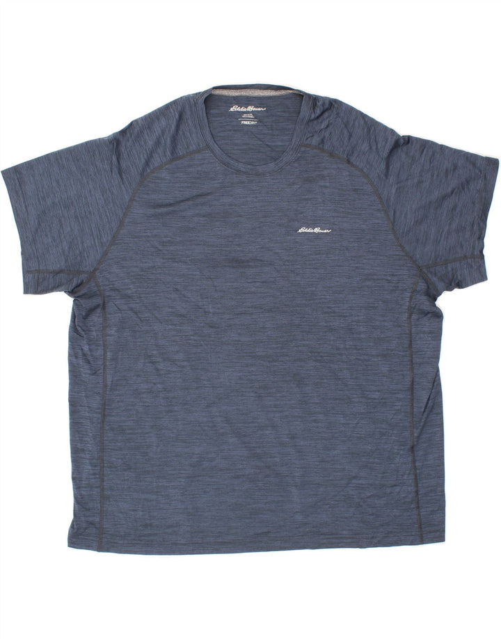 EDDIE BAUER Mens T-Shirt Top 2XL Navy Blue Polyester Vintage Eddie Bauer and Second-Hand Eddie Bauer from Messina Hembry 