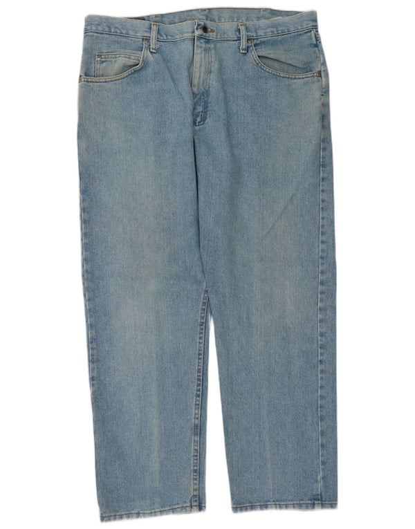 Jeans dritti da uomo Wrangler vestibilità rilassata W38 L29 cotone blu