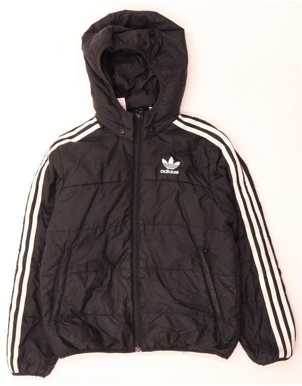 Giacca imbottita con cappuccio Adidas bambina 9-10 anni in poliestere nero