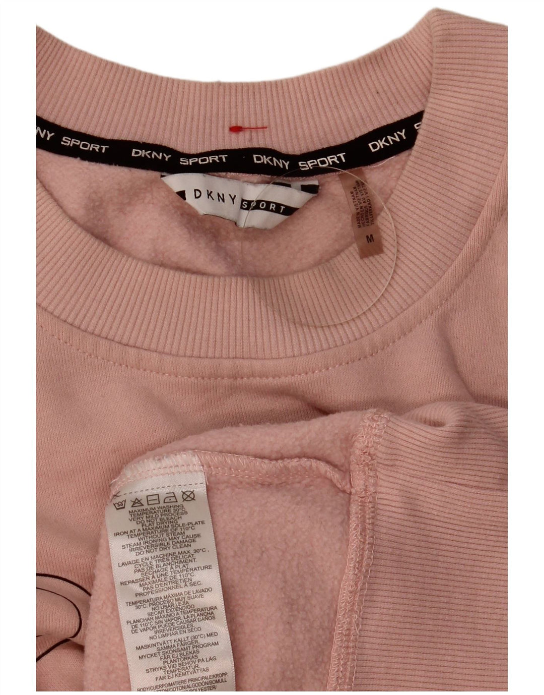 Felpa oversize con grafica da donna Dkny UK 14 cotone rosa medio