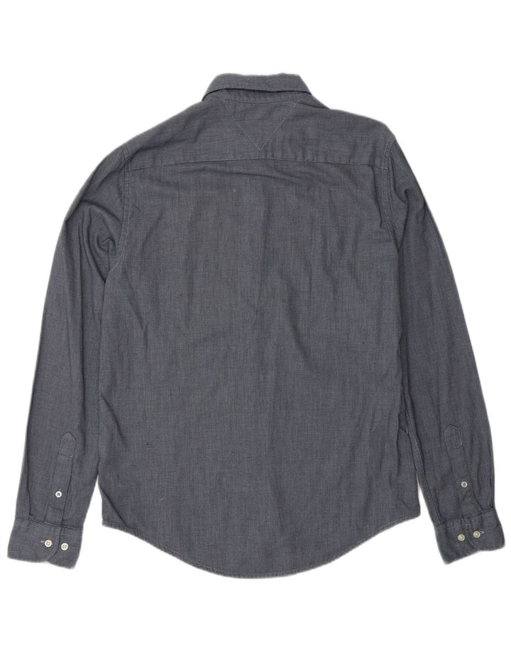 TOMMY HILFIGER Camicia slim fit da uomo piccola in cotone blu navy