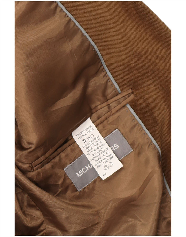 Giacca blazer da uomo a 2 bottoni Michael Kors UK 40 grande poliestere marrone
