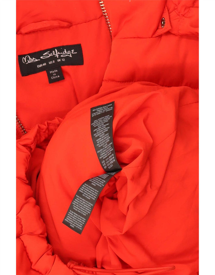 Miss Selfridge Giacca imbottita oversize con cappuccio da donna UK 12 Medium Red