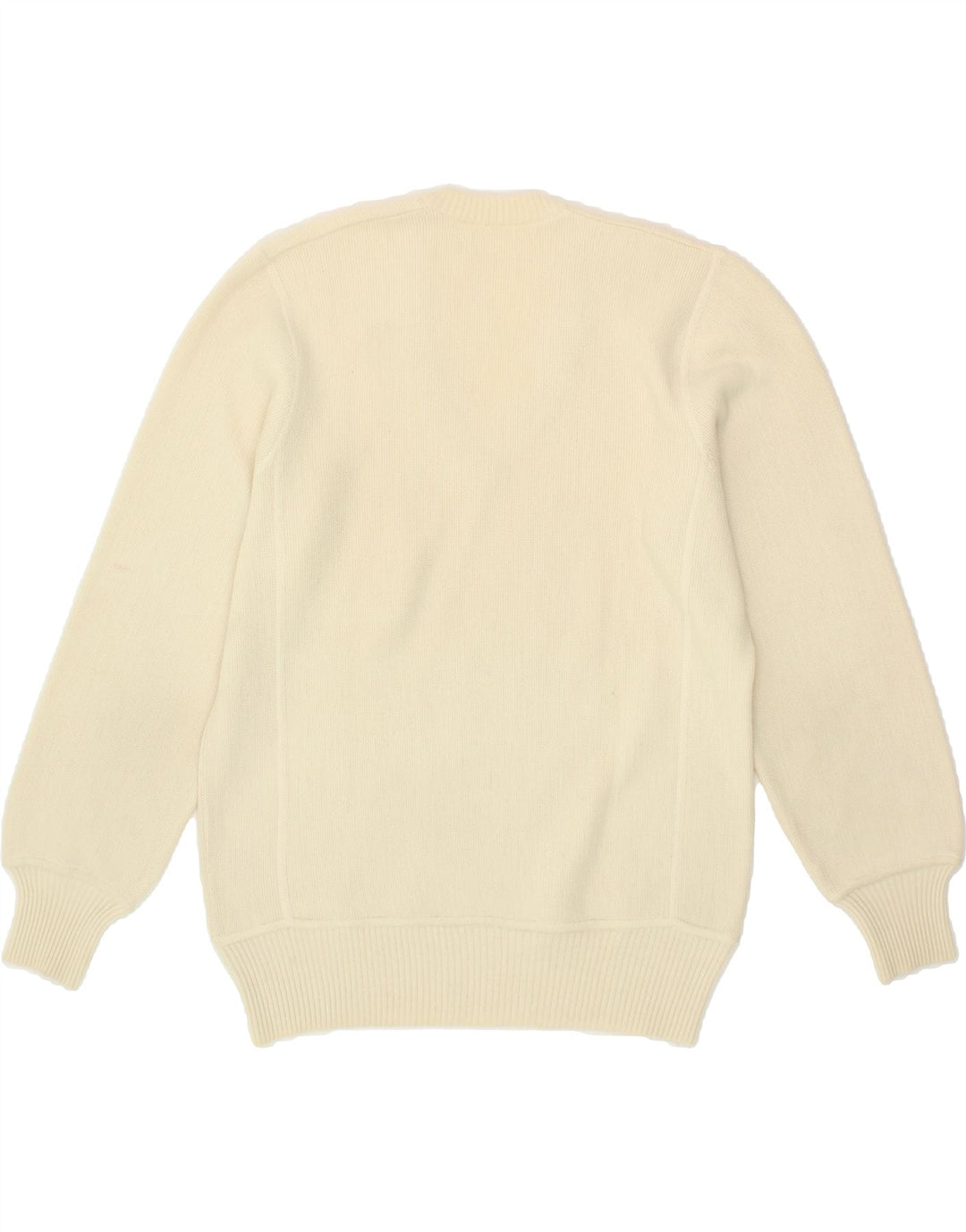 VINTAGE Womens V-Neck Jumper Sweater UK 16 Large Beige Vintage Vintage and Second-Hand Vintage from Messina Hembry 