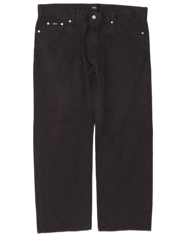 Jeans dritti da uomo Hugo Boss W38 L30 cotone nero