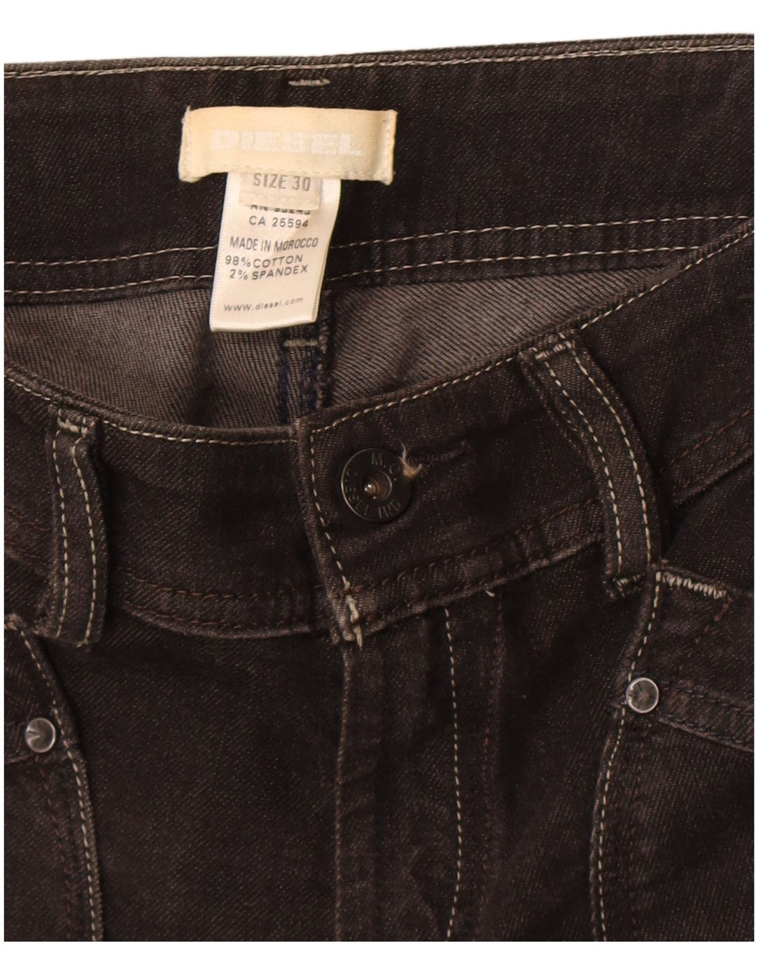 Bermuda da donna Diesel Shorts in denim W30 cotone marrone medio