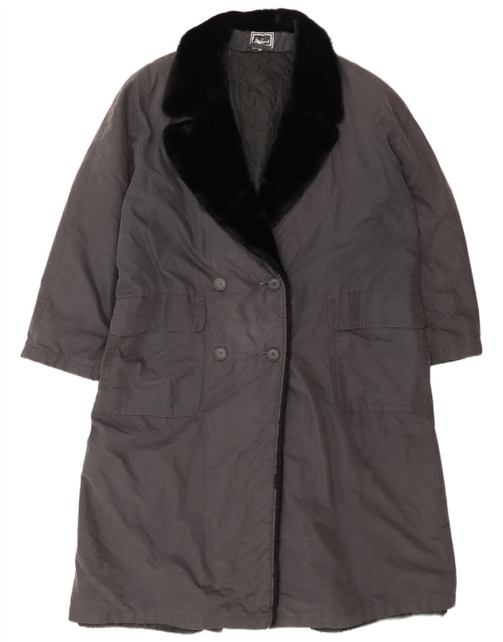 Cappotto doppiopetto da donna Luisa Spagnoli UK 14 Cotone grigio medio