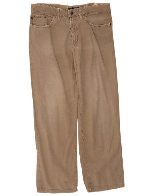 Pantaloni Casual Dritti Uomo Trussardi W36 L29 Cotone Beige