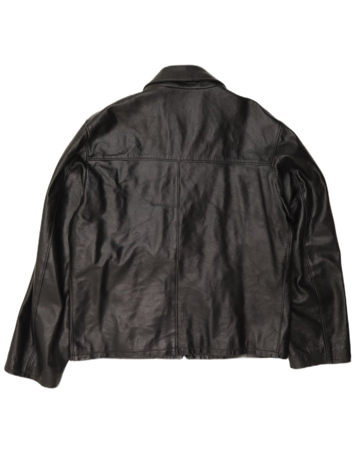 Giacca in pelle vintage da uomo UK 40 grande nera