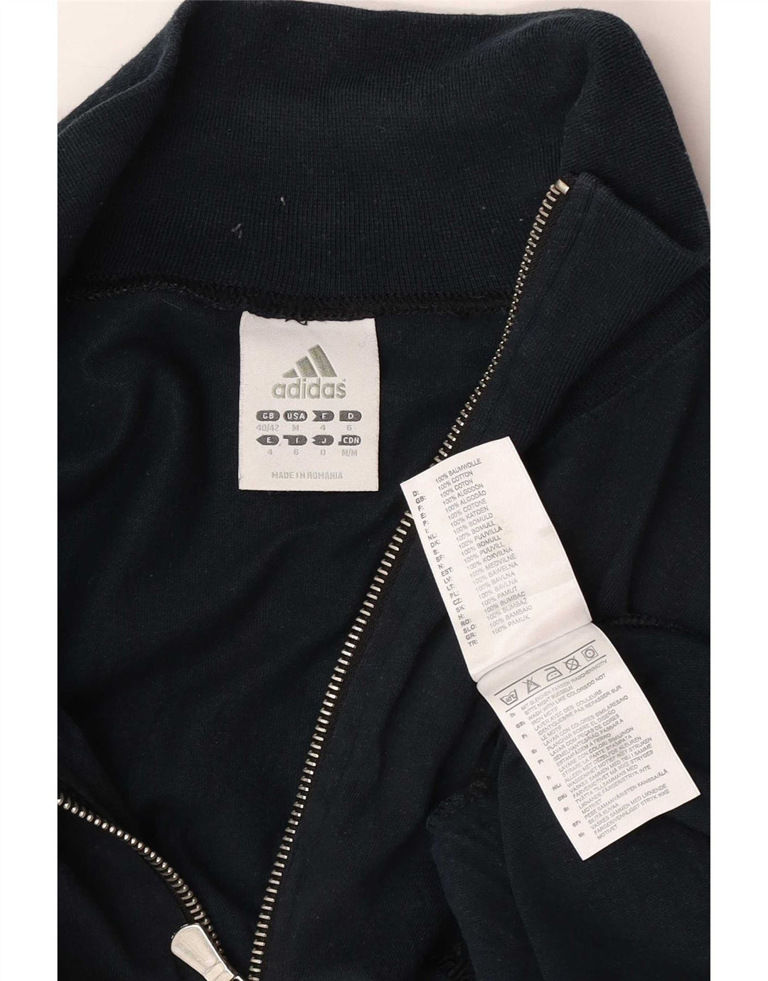 Giacca da tuta da uomo Adidas UK 40/42 Medio Blu Navy Cotone