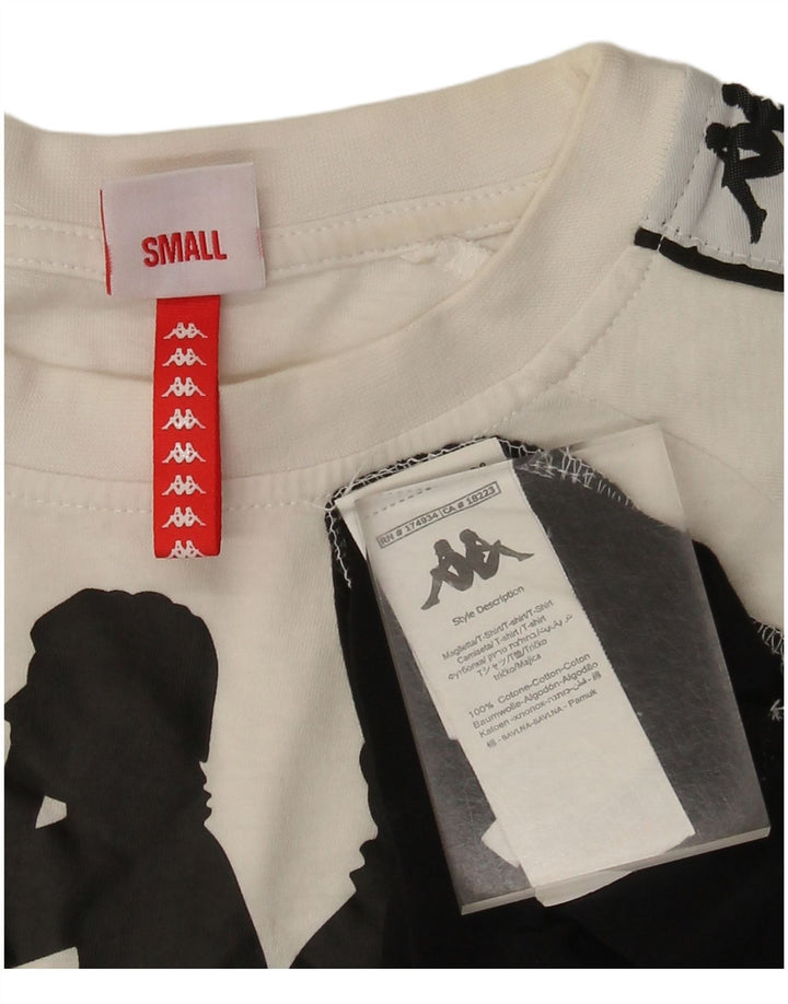 T-shirt grafica da uomo Kappa Top Small in cotone color block bianco