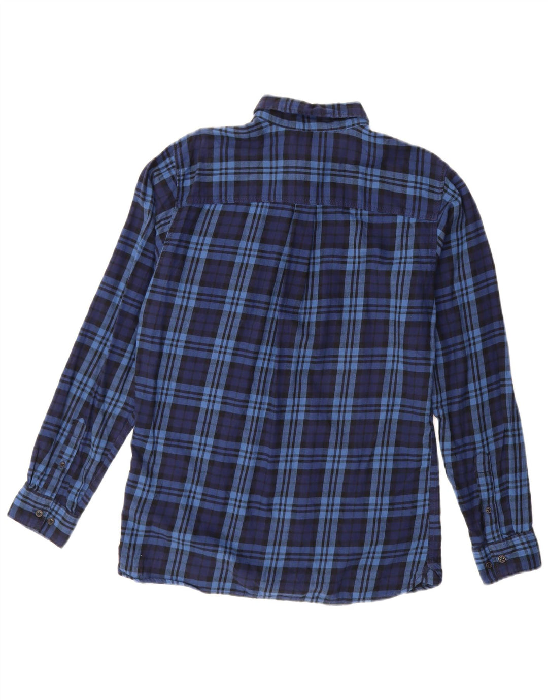JACK & JONES Camicia da uomo in flanella di cotone a quadri blu navy medio