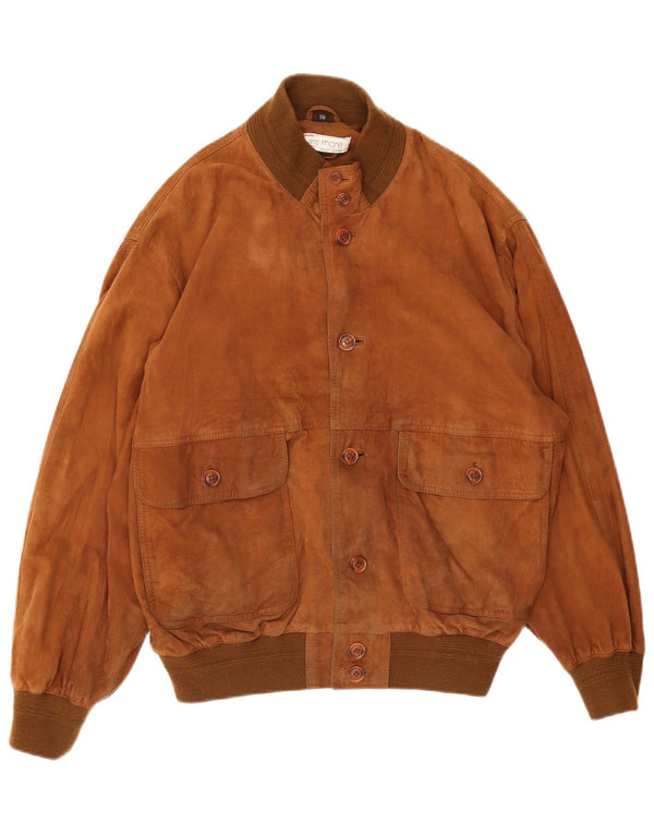 Bata and More Giubbotto bomber in pelle scamosciata da uomo IT 50 Large in pelle marrone