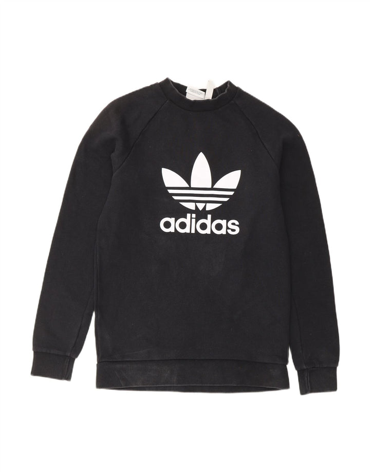 ADIDAS Mens Graphic Sweatshirt Jumper XS Black Cotton