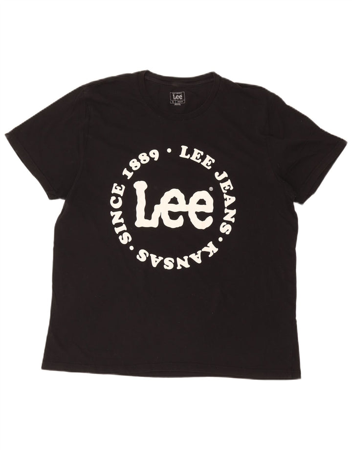 T-shirt grafica da uomo con vestibilità regolare LEE XL in cotone nero