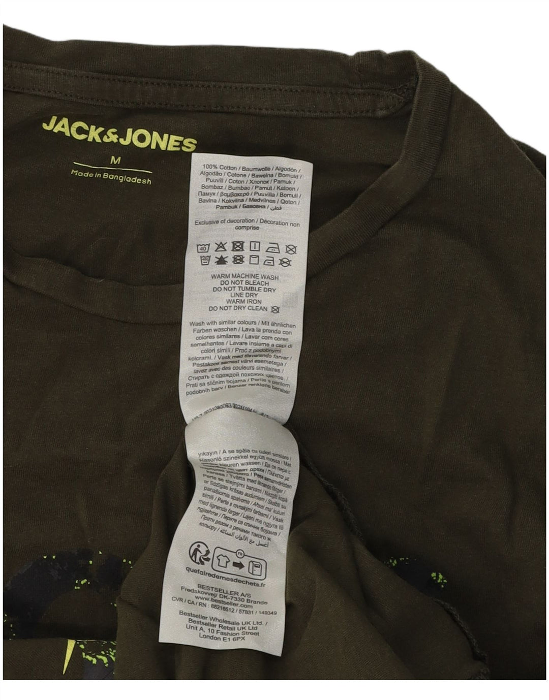 T-shirt grafica da uomo Jack & Jones Top in cotone kaki medio