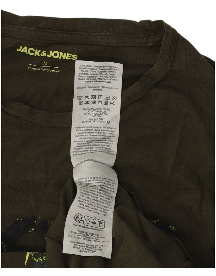 T-shirt grafica da uomo Jack & Jones Top in cotone kaki medio