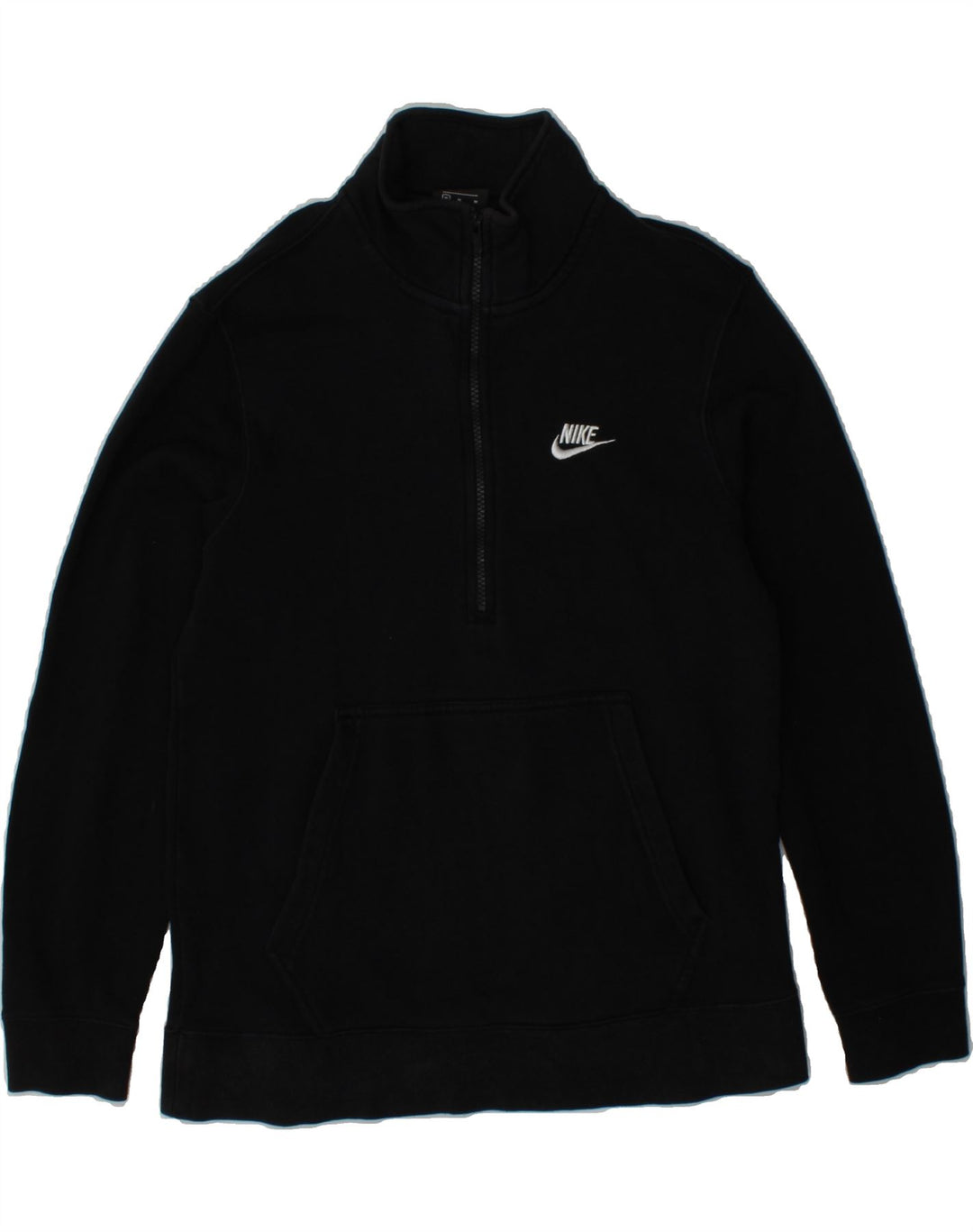 NIKE Mens Zip Neck Sweatshirt Jumper Medium Black Cotton Vintage Nike and Second-Hand Nike from Messina Hembry 