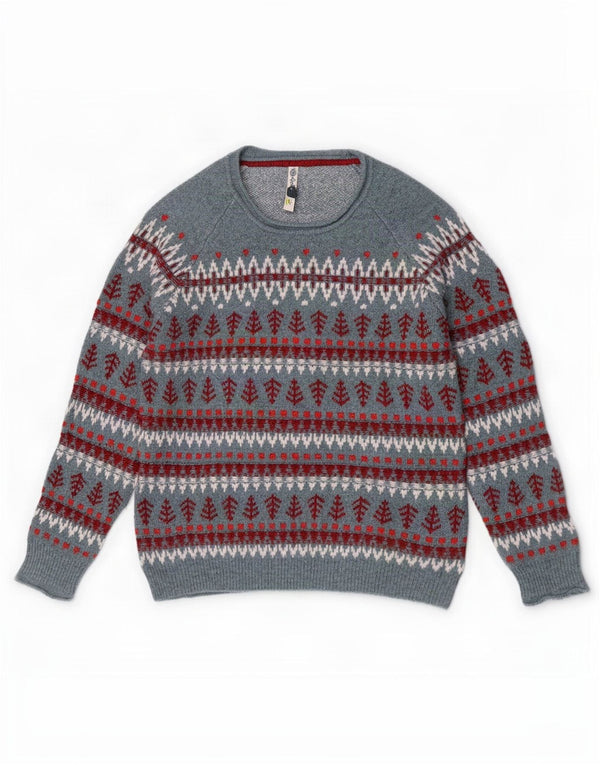 Maglione maglione girocollo da donna White Stuff UK 14 Blu medio Fair Isle