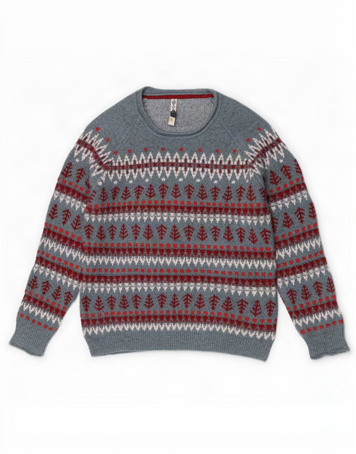Maglione maglione girocollo da donna White Stuff UK 14 Blu medio Fair Isle